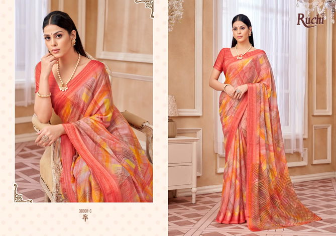 Cherry 42 By Ruchi Chiffon Daily Wear Sarees Suppliers In India